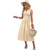 image:imageWIHOLL Womens Summer Dresses Maxi Dress Vacation Beach Sundresses 2026 with PocketsFloral Yellow Grid