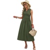 image:imageWIHOLL Womens Summer Dresses Maxi Dress Vacation Beach Sundresses 2026 with PocketsPlain Green