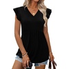 image:imageWIHOLL Womens Summer Tops 2026 Babydoll Shirts Ruffle Sleeve Spring Outfits Dressy Casual BlousesBlack