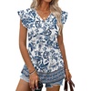 image:imageWIHOLL Womens Summer Tops 2026 Babydoll Shirts Ruffle Sleeve Spring Outfits Dressy Casual BlousesBlue Boho