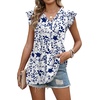 image:imageWIHOLL Womens Summer Tops 2026 Babydoll Shirts Ruffle Sleeve Spring Outfits Dressy Casual BlousesBlue Floral