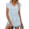 image:imageWIHOLL Womens Summer Tops 2026 Babydoll Shirts Ruffle Sleeve Spring Outfits Dressy Casual BlousesBlue Stripes
