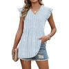 image:imageWIHOLL Womens Summer Tops 2026 Babydoll Shirts Ruffle Sleeve Spring Outfits Dressy Casual BlousesBlue Stripes