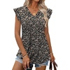 image:imageWIHOLL Womens Summer Tops 2026 Babydoll Shirts Ruffle Sleeve Spring Outfits Dressy Casual BlousesFloral Black