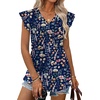 image:imageWIHOLL Womens Summer Tops 2026 Babydoll Shirts Ruffle Sleeve Spring Outfits Dressy Casual BlousesFloral Navy