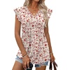image:imageWIHOLL Womens Summer Tops 2026 Babydoll Shirts Ruffle Sleeve Spring Outfits Dressy Casual BlousesFloral Pink