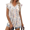 image:imageWIHOLL Womens Summer Tops 2026 Babydoll Shirts Ruffle Sleeve Spring Outfits Dressy Casual BlousesFloral White