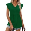 image:imageWIHOLL Womens Summer Tops 2026 Babydoll Shirts Ruffle Sleeve Spring Outfits Dressy Casual BlousesGreen