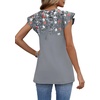 image:imageWIHOLL Womens Summer Tops 2026 Babydoll Shirts Ruffle Sleeve Spring Outfits Dressy Casual BlousesGrey Floral
