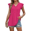 image:imageWIHOLL Womens Summer Tops 2026 Babydoll Shirts Ruffle Sleeve Spring Outfits Dressy Casual BlousesHot Pink