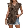image:imageWIHOLL Womens Summer Tops 2026 Babydoll Shirts Ruffle Sleeve Spring Outfits Dressy Casual BlousesLeopard