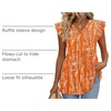 image:imageWIHOLL Womens Summer Tops 2026 Babydoll Shirts Ruffle Sleeve Spring Outfits Dressy Casual BlousesOrange Pattern