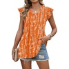 image:imageWIHOLL Womens Summer Tops 2026 Babydoll Shirts Ruffle Sleeve Spring Outfits Dressy Casual BlousesOrange Pattern