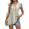 image:imageWIHOLL Womens Summer Tops 2026 Babydoll Shirts Ruffle Sleeve Spring Outfits Dressy Casual BlousesOrange Stripes