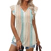 image:imageWIHOLL Womens Summer Tops 2026 Babydoll Shirts Ruffle Sleeve Spring Outfits Dressy Casual BlousesOrange Stripes