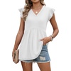 image:imageWIHOLL Womens Summer Tops 2026 Babydoll Shirts Ruffle Sleeve Spring Outfits Dressy Casual BlousesWhite