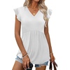 image:imageWIHOLL Womens Summer Tops 2026 Babydoll Shirts Ruffle Sleeve Spring Outfits Dressy Casual BlousesWhite