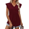 image:imageWIHOLL Womens Summer Tops 2026 Babydoll Shirts Ruffle Sleeve Spring Outfits Dressy Casual BlousesWinered