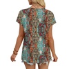 image:imageWIHOLL Womens Summer Tops 2026 Cap Short Sleeve Shirts V Neck Tshirts Spring Blouses Beach Vacation ClothesPrint 01