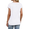 image:imageWIHOLL Womens Summer Tops Cap Short Sleeve Shirts Button Down Blouses U Neck T Shirts Fashion ClothingAll White
