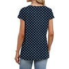 image:imageWIHOLL Womens Summer Tops Cap Short Sleeve Shirts Button Down Blouses U Neck T Shirts Fashion ClothingNavy Polka Dot