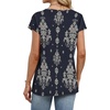 image:imageWIHOLL Womens Summer Tops Cap Short Sleeve Shirts Button Down Blouses U Neck T Shirts Fashion ClothingNavy Printed