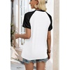 image:imageWIHOLL Womens Summer Tops Color Block Short Sleeve Raglan Shirts Spring Fashion Clothes Vacation OutfitsBlack White