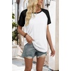 image:imageWIHOLL Womens Summer Tops Color Block Short Sleeve Raglan Shirts Spring Fashion Clothes Vacation OutfitsBlack White