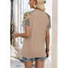 image:imageWIHOLL Womens Summer Tops Color Block Short Sleeve Raglan Shirts Spring Fashion Clothes Vacation OutfitsBoho Brown