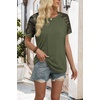 image:imageWIHOLL Womens Summer Tops Color Block Short Sleeve Raglan Shirts Spring Fashion Clothes Vacation OutfitsCamo Army Green