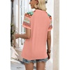 image:imageWIHOLL Womens Summer Tops Color Block Short Sleeve Raglan Shirts Spring Fashion Clothes Vacation OutfitsCoral
