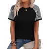 image:imageWIHOLL Womens Summer Tops Color Block Short Sleeve Raglan Shirts Spring Fashion Clothes Vacation OutfitsGraphic Black
