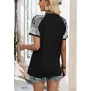 image:imageWIHOLL Womens Summer Tops Color Block Short Sleeve Raglan Shirts Spring Fashion Clothes Vacation OutfitsGraphic Black