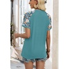 image:imageWIHOLL Womens Summer Tops Color Block Short Sleeve Raglan Shirts Spring Fashion Clothes Vacation OutfitsGraphic Blue