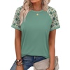 image:imageWIHOLL Womens Summer Tops Color Block Short Sleeve Raglan Shirts Spring Fashion Clothes Vacation OutfitsGraphic Light Green