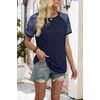 image:imageWIHOLL Womens Summer Tops Color Block Short Sleeve Raglan Shirts Spring Fashion Clothes Vacation OutfitsGraphic Navy