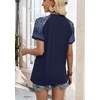 image:imageWIHOLL Womens Summer Tops Color Block Short Sleeve Raglan Shirts Spring Fashion Clothes Vacation OutfitsGraphic Navy