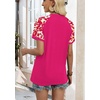 image:imageWIHOLL Womens Summer Tops Color Block Short Sleeve Raglan Shirts Spring Fashion Clothes Vacation OutfitsLeopard Pink