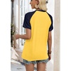 image:imageWIHOLL Womens Summer Tops Color Block Short Sleeve Raglan Shirts Spring Fashion Clothes Vacation OutfitsNavy Yellow