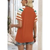 image:imageWIHOLL Womens Summer Tops Color Block Short Sleeve Raglan Shirts Spring Fashion Clothes Vacation OutfitsStriped Orange
