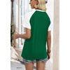 image:imageWIHOLL Womens Summer Tops Color Block Short Sleeve Raglan Shirts Spring Fashion Clothes Vacation OutfitsWhite Green