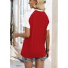 image:imageWIHOLL Womens Summer Tops Color Block Short Sleeve Raglan Shirts Spring Fashion Clothes Vacation OutfitsWhite Red