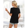 image:imageWIHOLL Womens Summer Tops Short Sleeve Shirts Square Neck Spring Outfits 2026 Fashion Clothing BlousesBlack