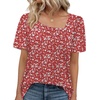 image:imageWIHOLL Womens Summer Tops Short Sleeve Shirts Square Neck Spring Outfits 2026 Fashion Clothing BlousesFloral 1
