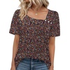 image:imageWIHOLL Womens Summer Tops Short Sleeve Shirts Square Neck Spring Outfits 2026 Fashion Clothing BlousesFloral 2