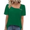 image:imageWIHOLL Womens Summer Tops Short Sleeve Shirts Square Neck Spring Outfits 2026 Fashion Clothing BlousesGreen