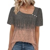 image:imageWIHOLL Womens Summer Tops Short Sleeve Shirts Square Neck Spring Outfits 2026 Fashion Clothing BlousesPattern 1