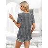image:imageWIHOLL Womens Summer Tops Short Sleeve Shirts Square Neck Spring Outfits 2026 Fashion Clothing BlousesStripes Black