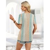 image:imageWIHOLL Womens Summer Tops Short Sleeve Shirts Square Neck Spring Outfits 2026 Fashion Clothing BlousesStripes Orange