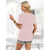 image:imageWIHOLL Womens Summer Tops Short Sleeve Shirts Square Neck Spring Outfits 2026 Fashion Clothing BlousesStripes Pink